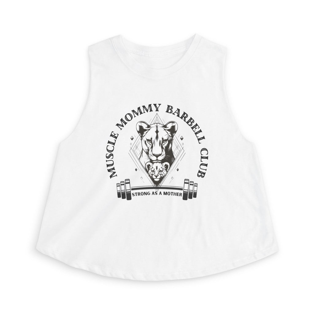 Muscle Mommy Barbell Club Crop Top | Strong As A Mother, Lion Weightlifting
