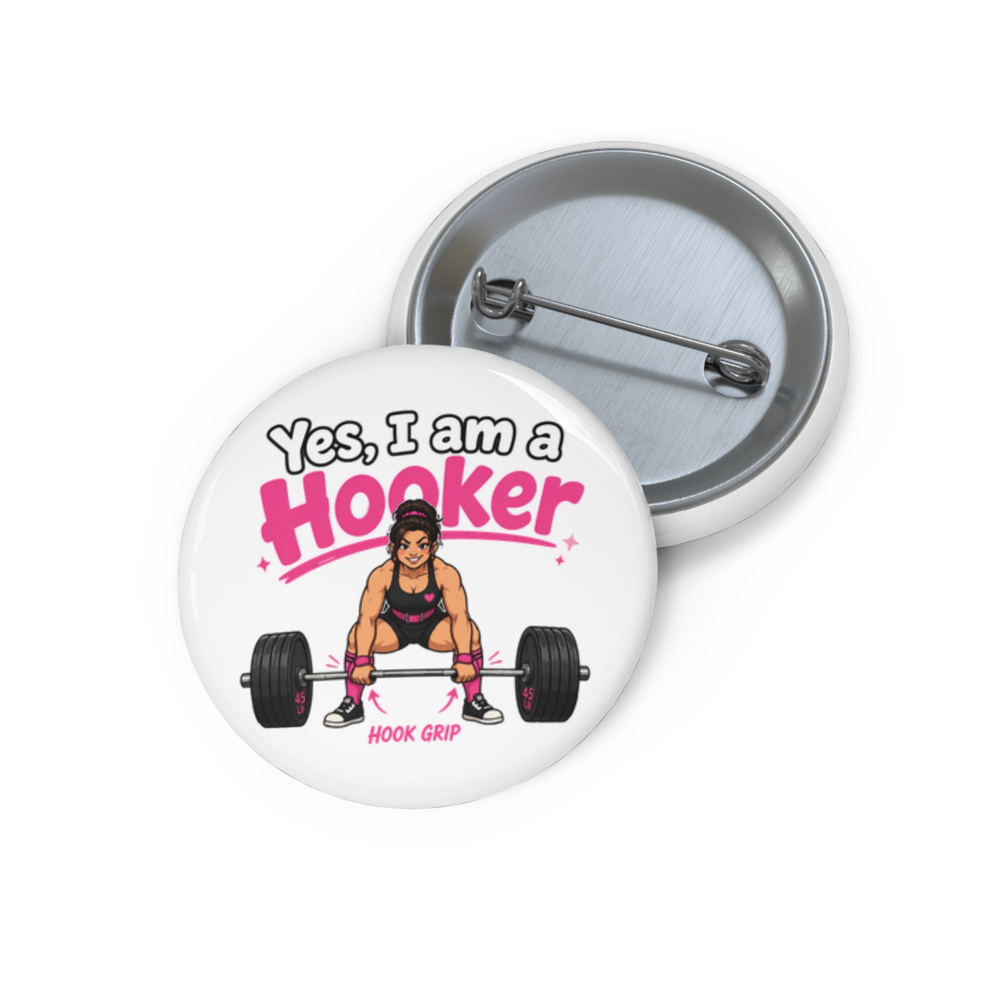 Hook Grip  Pin Button | Funny Gym Badge